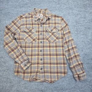 Devium Boca Flannel Shirt Men's Small Multi Color Pockets 100% Cotton USA